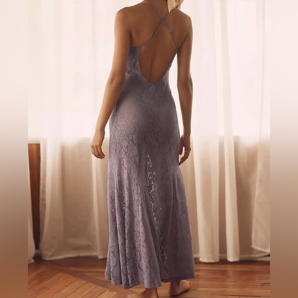 NWT XS Lyrebird Anthro Lace Maxi Slip Dress - Picture 2 of 6